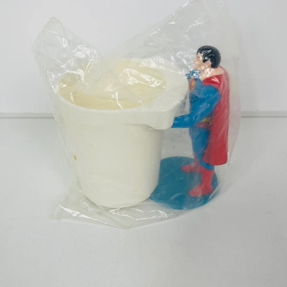 DC Comics Superman Toothbrush Holder Blue Red White Vintage Superhero Unopened